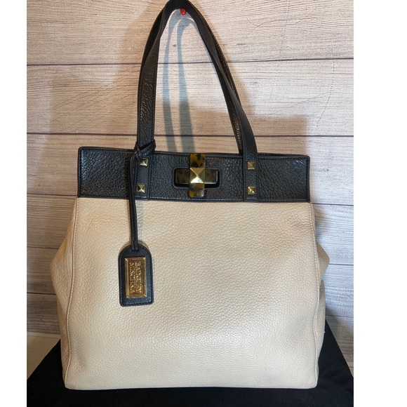 Badgley Mischka Handbags - Badgley Mischka Maya Tote Color Block Latte/Black